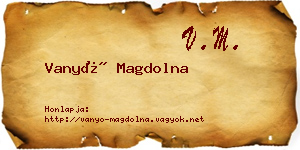 Vanyó Magdolna névjegykártya