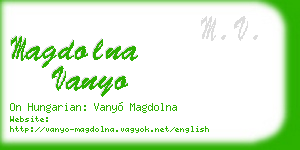 magdolna vanyo business card