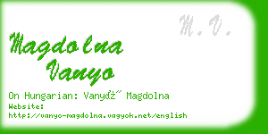magdolna vanyo business card